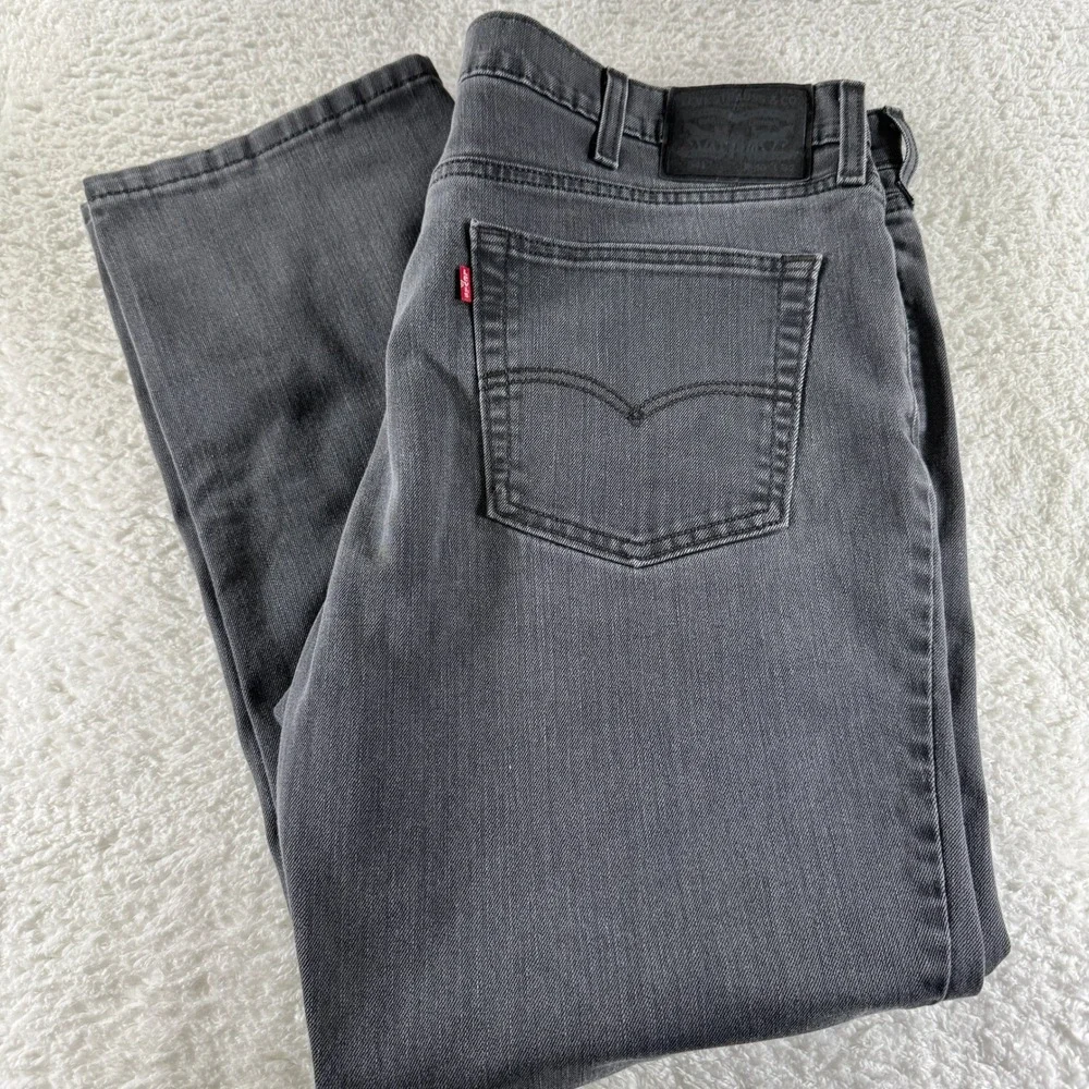 Levis 541‎ Jeans Mens 40x30 (40x32 Tag) Gray Athletic Taper Stretch Denim Pants